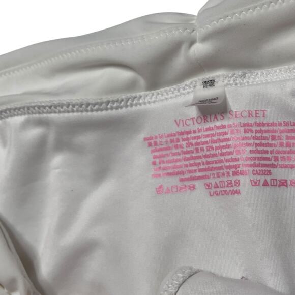 Victoria's Secret White Ruched Slider Bikini Bottoms Size Large - Picture 4 of 5